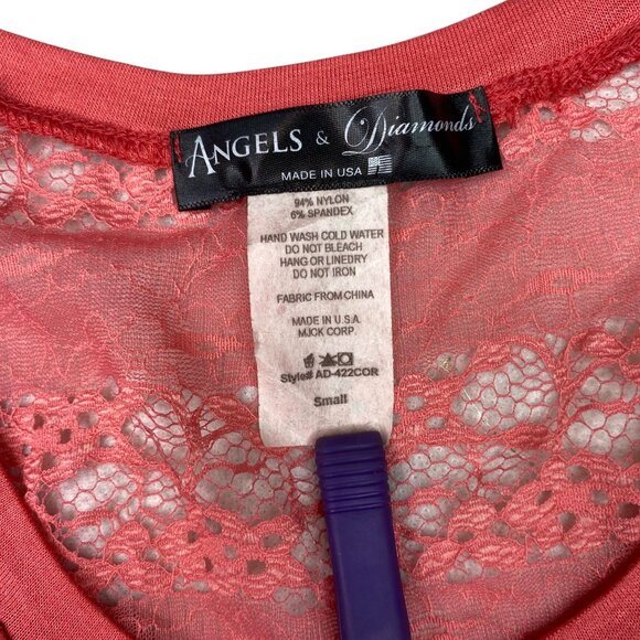 Angels Diamonds Tunic Top Womens S Red Whimsi Goth Indie Sleaze Soft Girl Glam - Picture 8 of 16